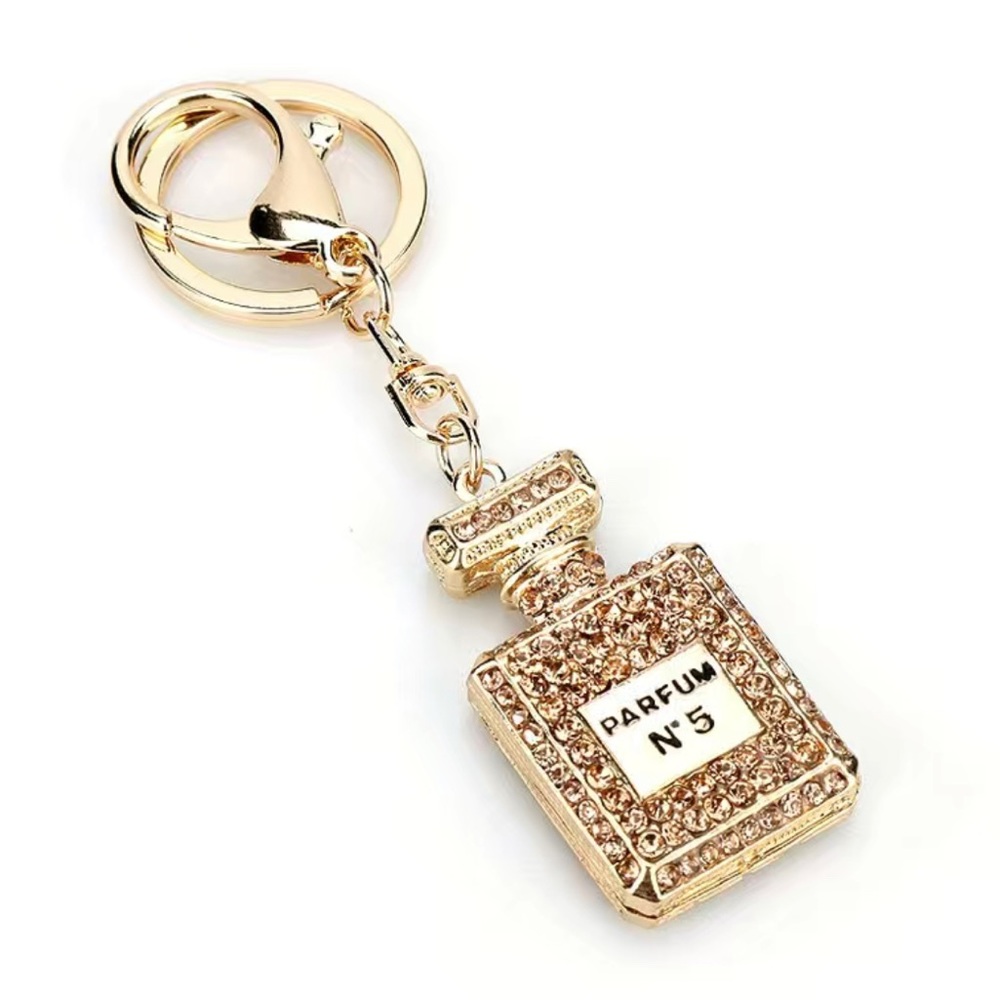 Rhinestone Purse Charm Unbranded Parfum Bottle champagne color